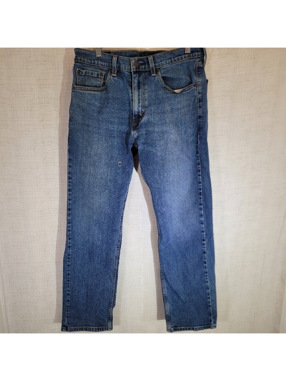 READ Levis 505 Jeans Straight Leg Mens 32x30 Blue Medium Wash Denim Stretch